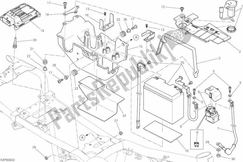 All parts for the Battery Holder of the Ducati Scrambler Classic Thailand 803 2016